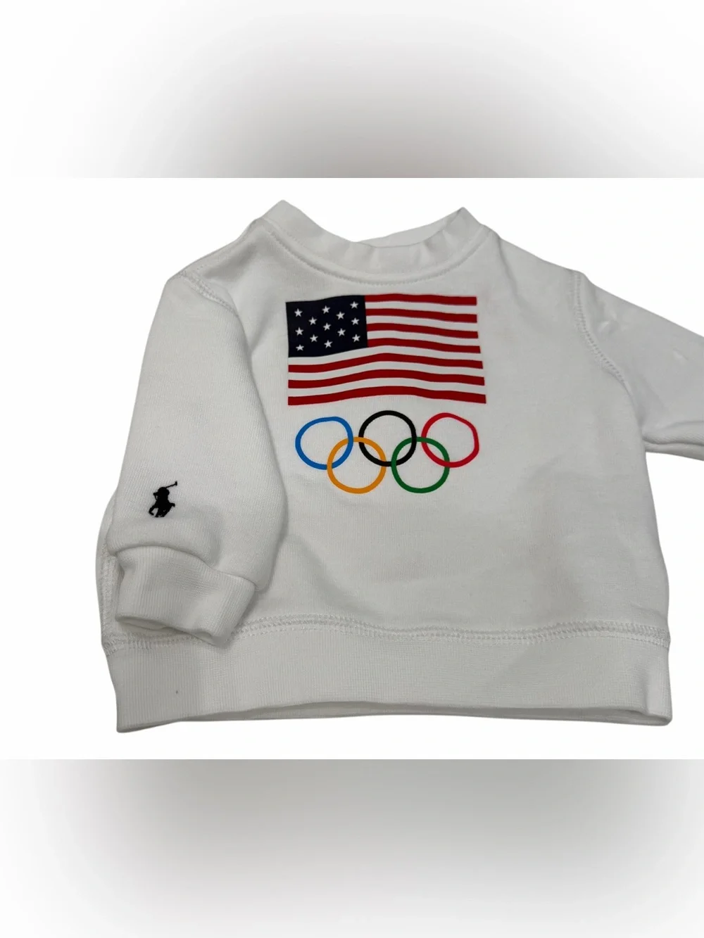 Ralph‎ Lauren Team USA Olympics Crewneck Sweatshirt White Baby 3 Month